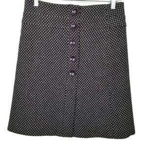 Talbots Wool Skirt Purple with Gray Polka Dots Women's Size 2